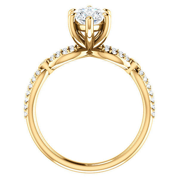 Marquise Cut Moissanite Infinity Styled Engagement Ring