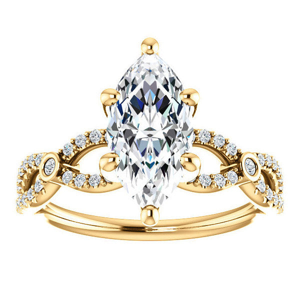 Marquise Cut Moissanite Infinity Styled Engagement Ring