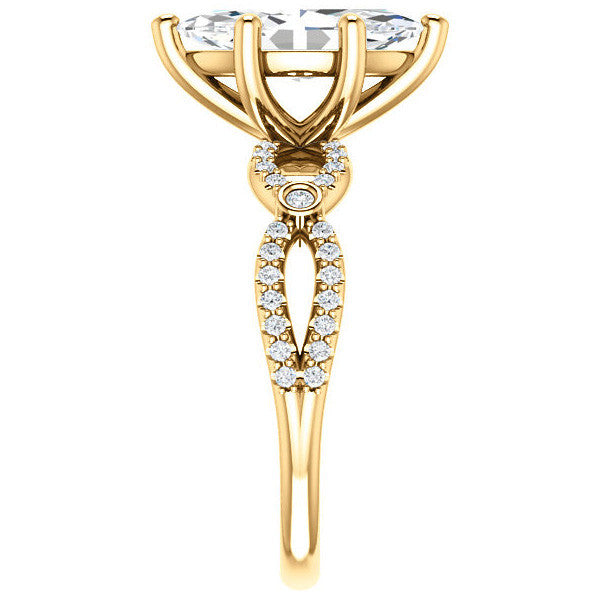 Marquise Cut Moissanite Infinity Styled Engagement Ring
