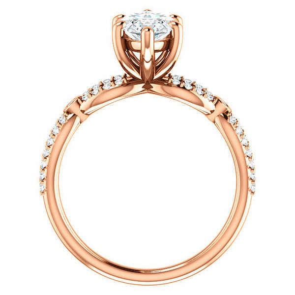 Marquise Cut Moissanite Infinity Styled Engagement Ring