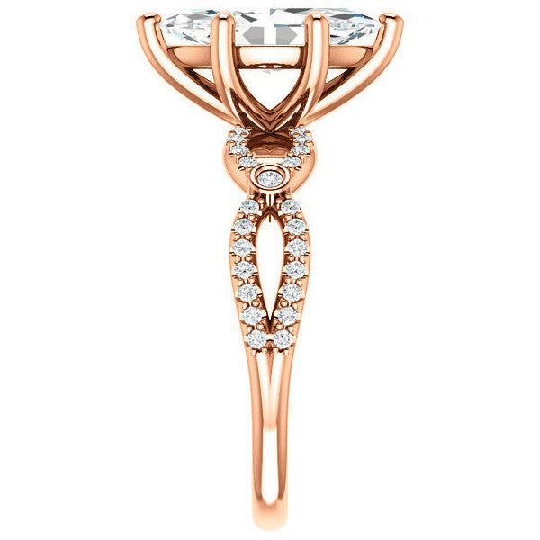 Marquise Cut Moissanite Infinity Styled Engagement Ring