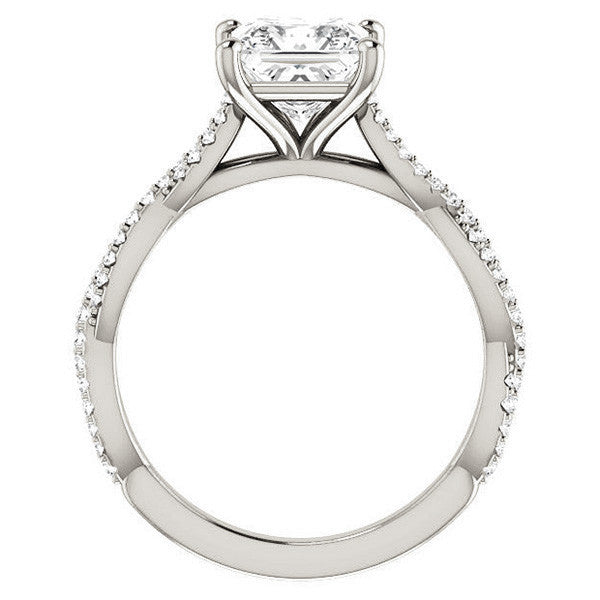 Princess Moissanite Infinity Cathedral Engagement Ring