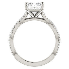 Princess Moissanite Infinity Cathedral Engagement Ring