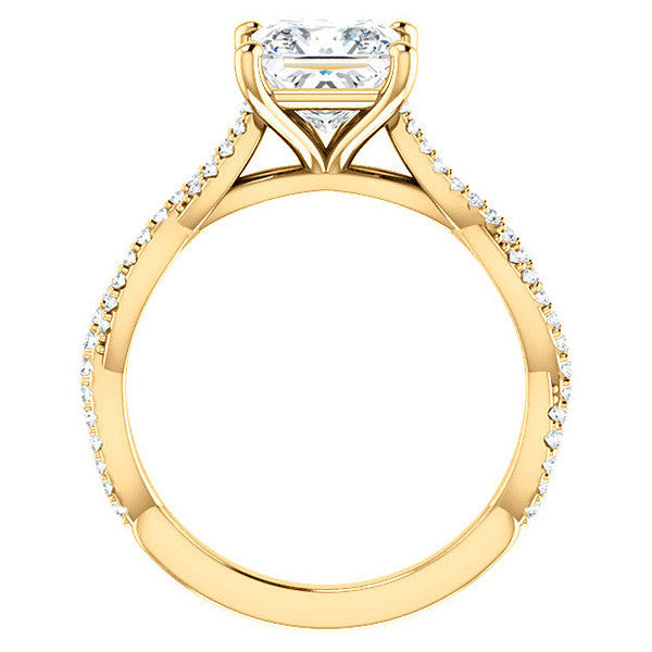 Princess Moissanite Infinity Cathedral Engagement Ring