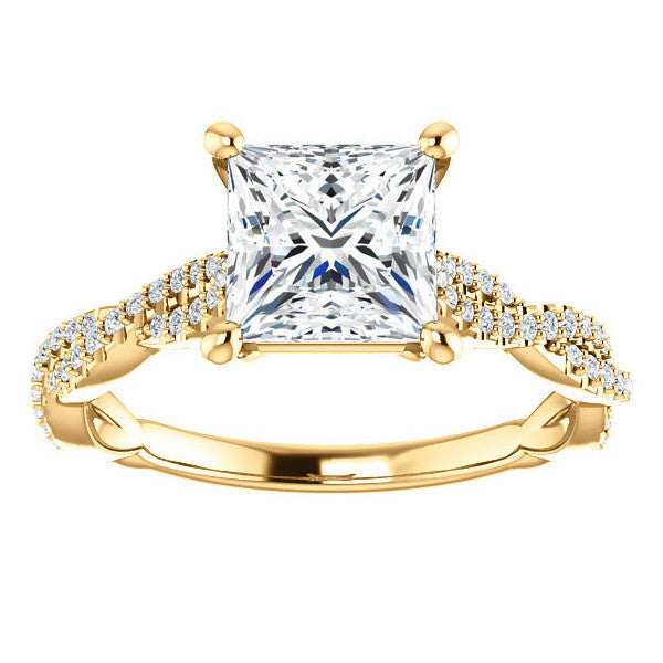 Princess Moissanite Infinity Cathedral Engagement Ring