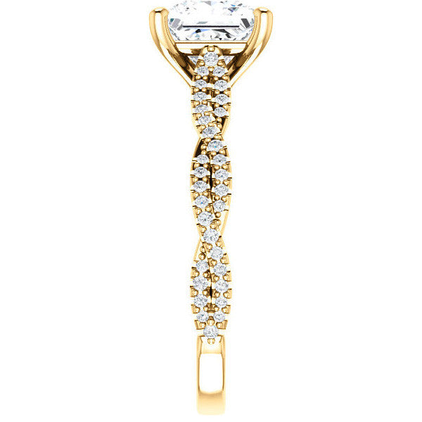 Princess Moissanite Infinity Cathedral Engagement Ring