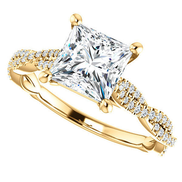 Princess Moissanite Infinity Cathedral Engagement Ring