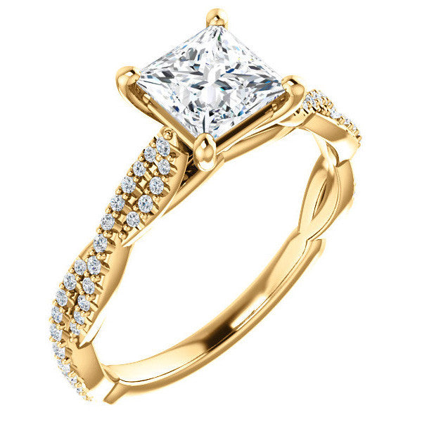 Princess Moissanite Infinity Cathedral Engagement Ring