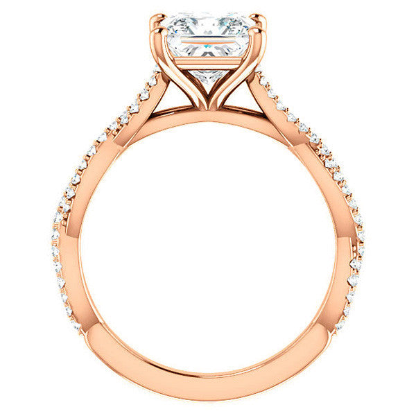 Princess Moissanite Infinity Cathedral Engagement Ring