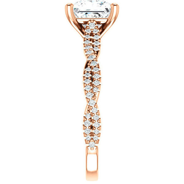 Princess Moissanite Infinity Cathedral Engagement Ring