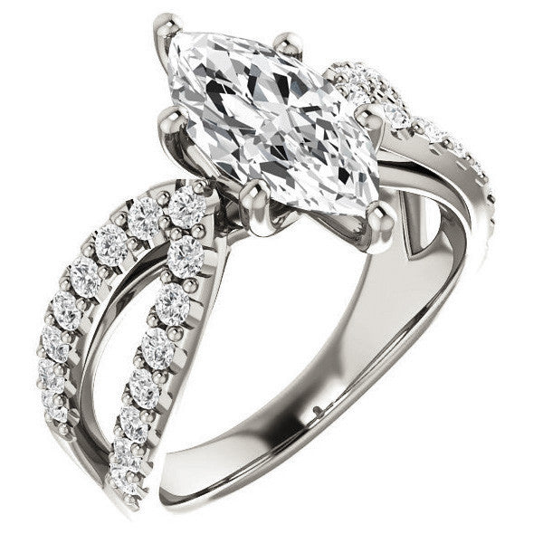 Marquise cut Infinity Style Engagement Ring