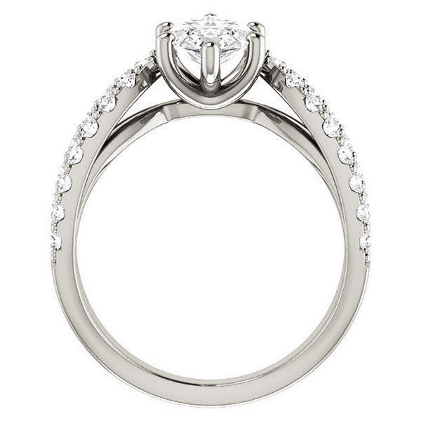 Marquise cut Infinity Style Engagement Ring