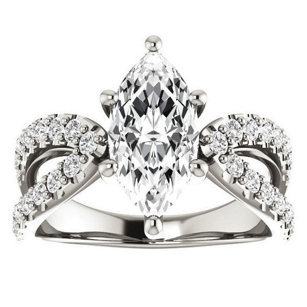 Marquise cut Infinity Style Engagement Ring