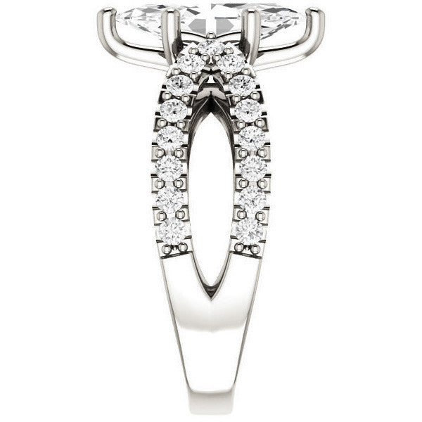 Marquise cut Infinity Style Engagement Ring