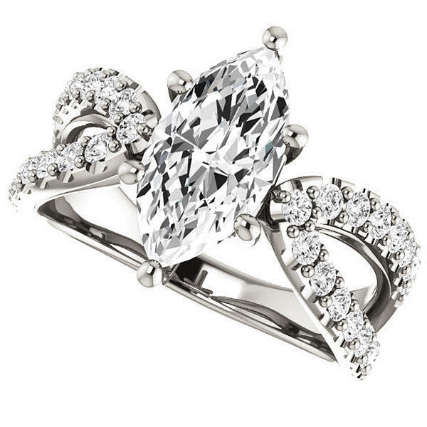 Marquise cut Infinity Style Engagement Ring