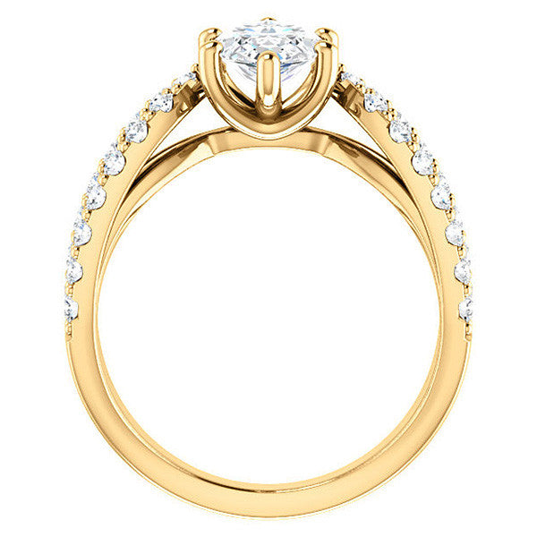 Marquise cut Infinity Style Engagement Ring