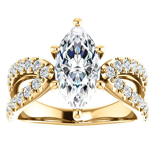Marquise cut Infinity Style Engagement Ring