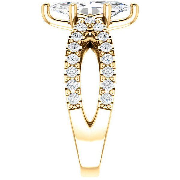 Marquise cut Infinity Style Engagement Ring