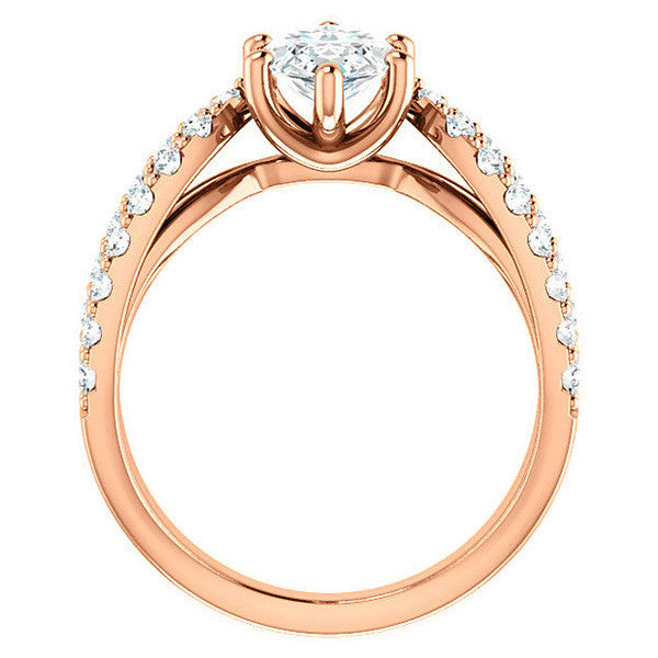 Marquise cut Infinity Style Engagement Ring