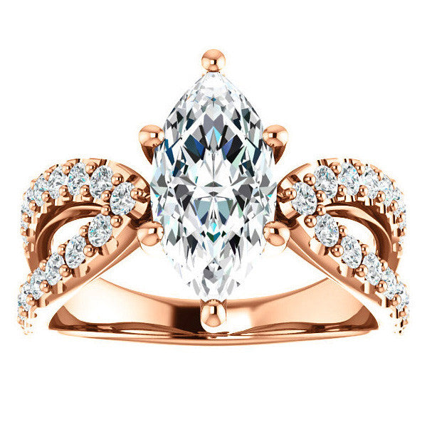 Marquise cut Infinity Style Engagement Ring