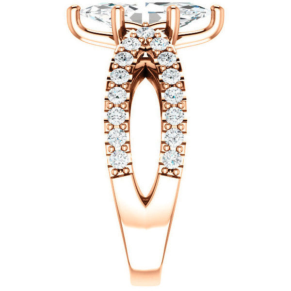 Marquise cut Infinity Style Engagement Ring
