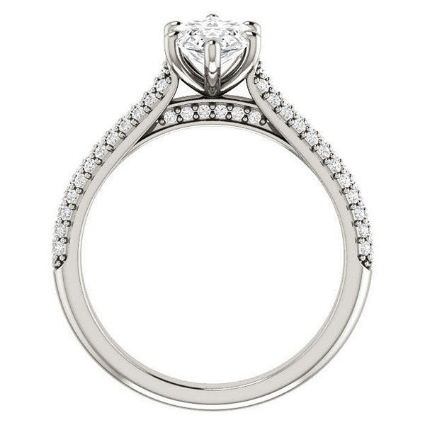 Marquise Pave Cathedral Engagement Ring