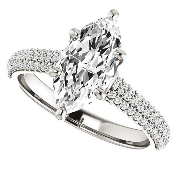 Marquise Pave Cathedral Engagement Ring