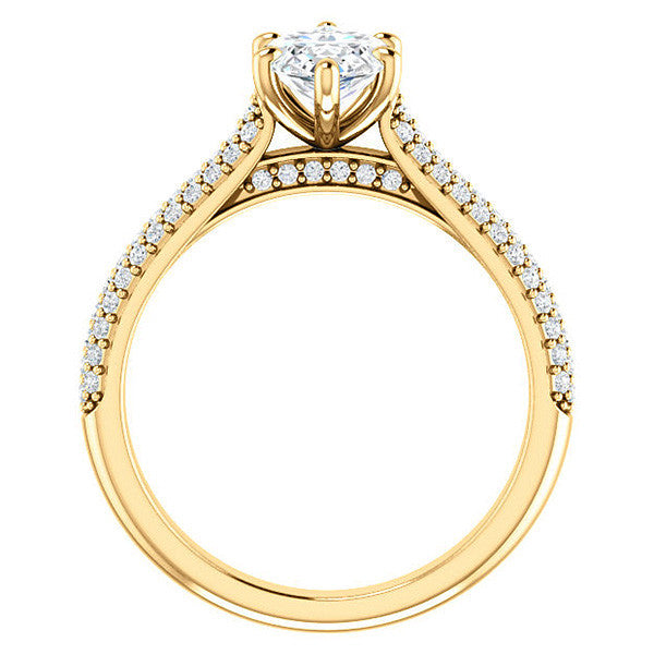 Marquise Pave Cathedral Engagement Ring