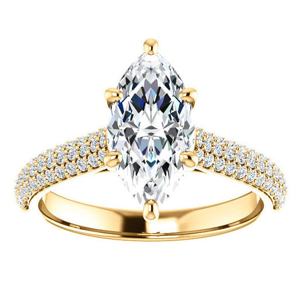Marquise Pave Cathedral Engagement Ring