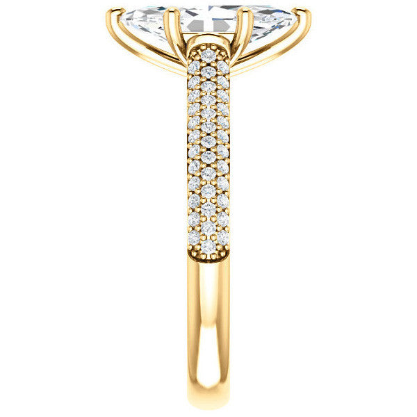 Marquise Pave Cathedral Engagement Ring