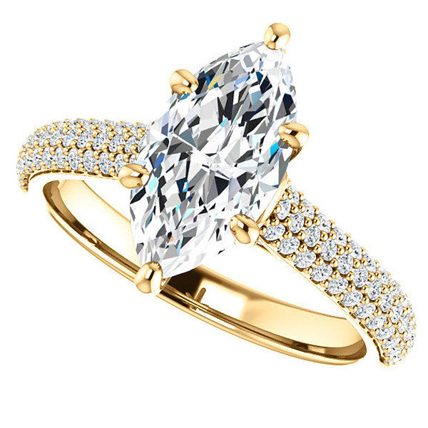 Marquise Pave Cathedral Engagement Ring