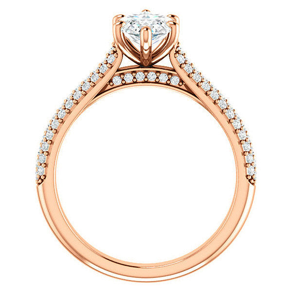 Marquise Pave Cathedral Engagement Ring