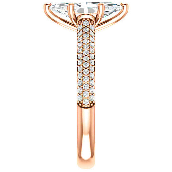Marquise Pave Cathedral Engagement Ring