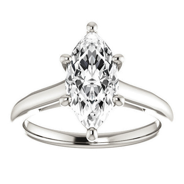 Marquise Solitaire Engagement Ring with Bow Accent