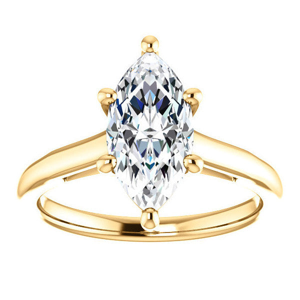 Marquise Solitaire Engagement Ring with Bow Accent