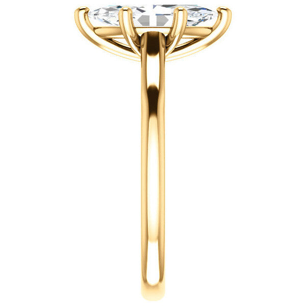 Marquise Solitaire Engagement Ring with Bow Accent