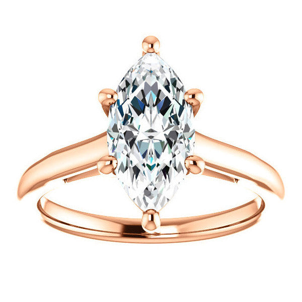 Marquise Solitaire Engagement Ring with Bow Accent