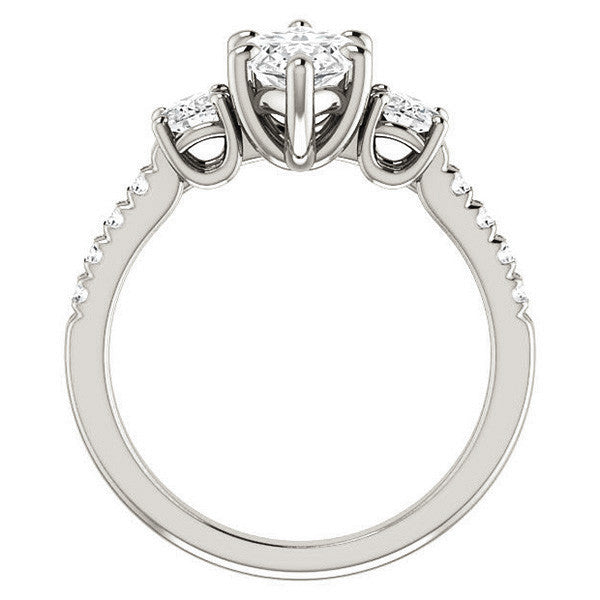 Marquise cut Moissanite 3-Stone Style Engagement Ring