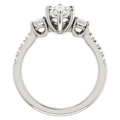 Marquise cut Moissanite 3-Stone Style Engagement Ring