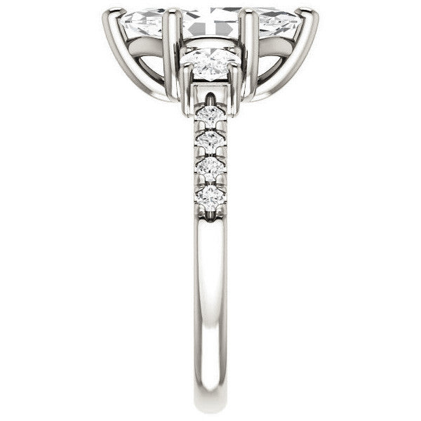 Marquise cut Moissanite 3-Stone Style Engagement Ring