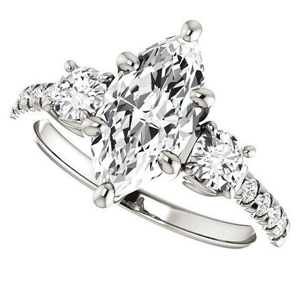 Marquise cut Moissanite 3-Stone Style Engagement Ring