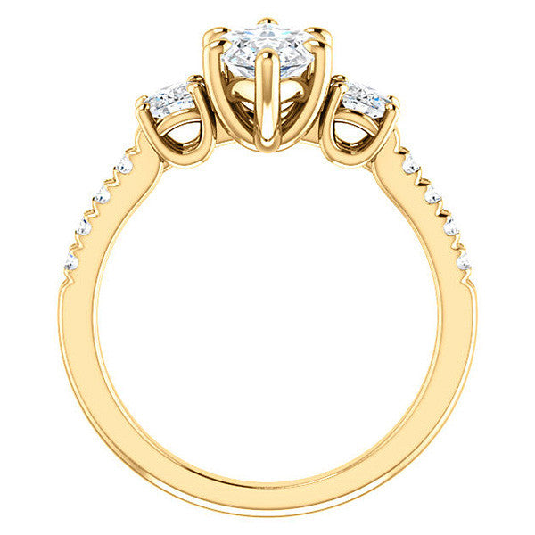 Marquise cut Moissanite 3-Stone Style Engagement Ring