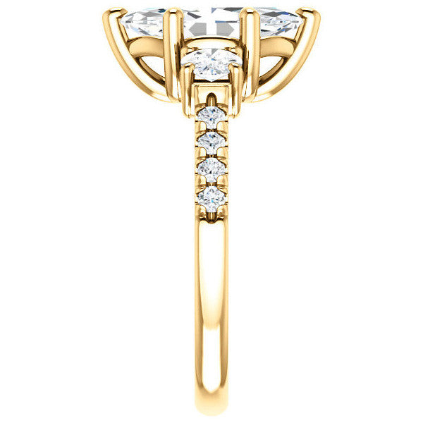 Marquise cut Moissanite 3-Stone Style Engagement Ring