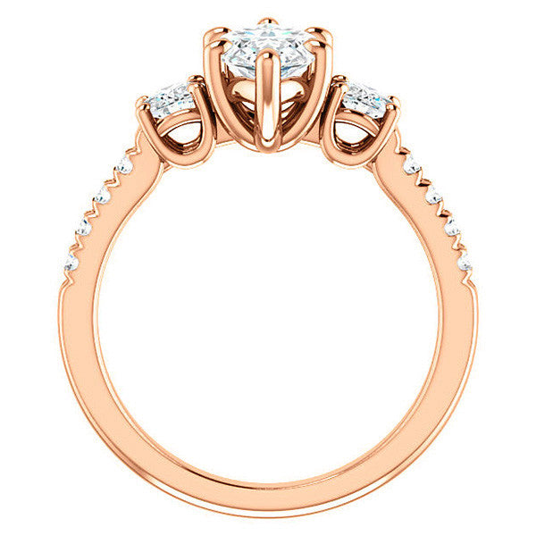 Marquise cut Moissanite 3-Stone Style Engagement Ring