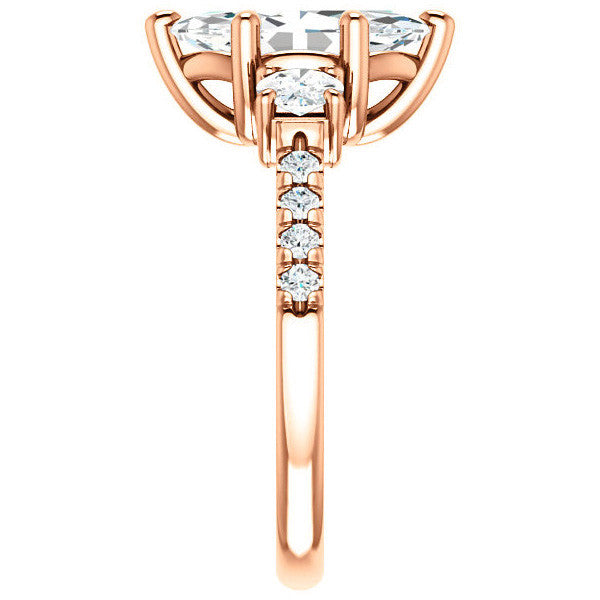 Marquise cut Moissanite 3-Stone Style Engagement Ring