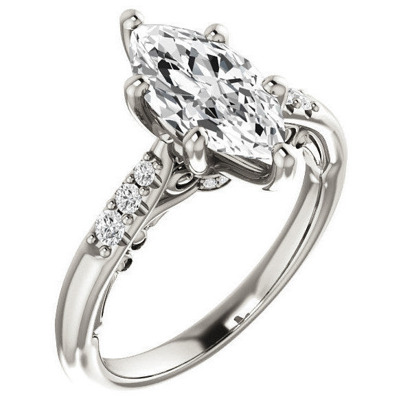 Marquise cut Cathedral Engagement Ring