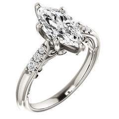 Marquise cut Cathedral Engagement Ring