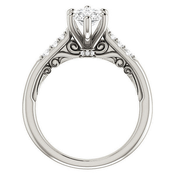 Marquise cut Cathedral Engagement Ring