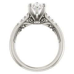 Marquise cut Cathedral Engagement Ring
