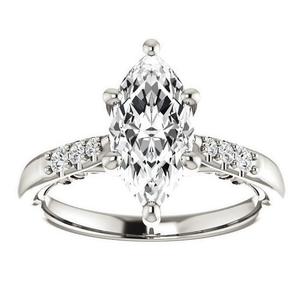 Marquise cut Cathedral Engagement Ring